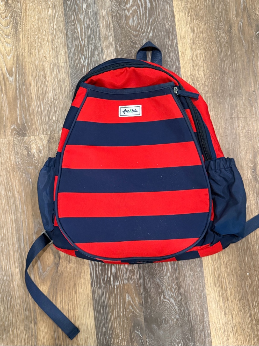Red and Navy Striped women’s tennis  Backpack